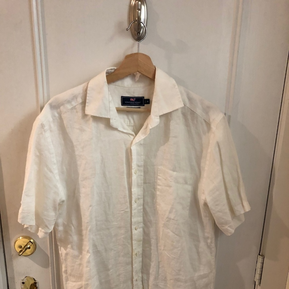 Vineyard Vines Linen Short Sleeve Button Down